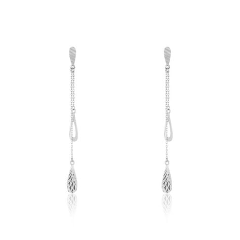 Boucles D'oreilles Pendantes Anila Gouttes Or Blanc - Boucles d'oreilles pendantes Femme | Histoire d&rsquo;Or