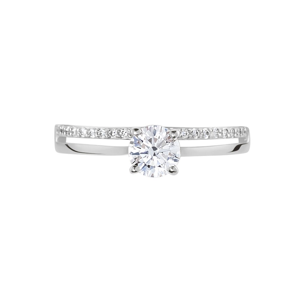 Bague Solitaire Anatoline Or Blanc Oxyde De Zirconium -  Femme | Histoire d’Or