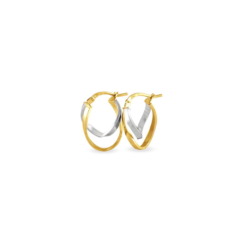 Créoles Aubrey Or Bicolore - Boucles d'oreilles créoles Femme | Histoire d’Or