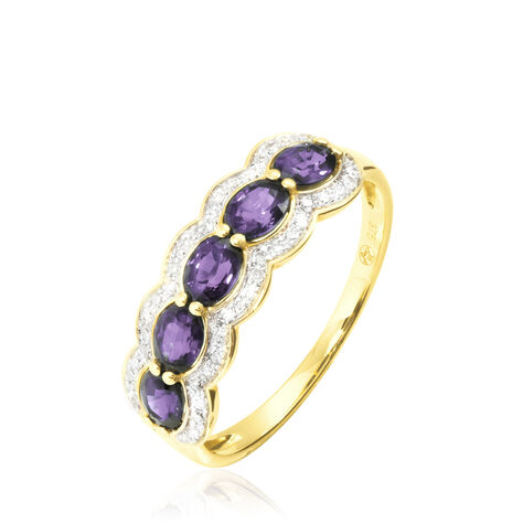 Bague Margaux Or Jaune Amethyste Et Diamant - Bagues avec pierre Femme | Histoire d’Or