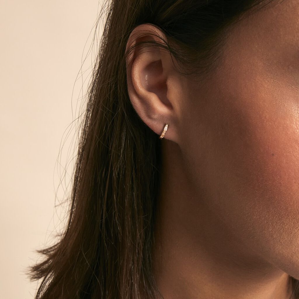 Créoles Rio Argent Blanc Oxyde De Zirconium - Boucles d'oreilles créoles Femme | Histoire d’Or