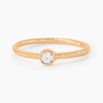 Bague Lyza Plaque Or Jaune Oxyde De Zirconium - Bagues solitaires Femme | Histoire d&rsquo;Or