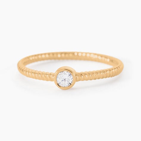 Bague Lyza Plaque Or Jaune Oxyde De Zirconium - Bagues solitaires Femme | Histoire d&rsquo;Or
