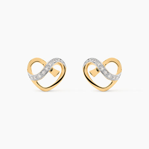 Boucles D'oreilles Puces Juliane Or Jaune Diamant - Clous d'oreilles Femme | Histoire d&rsquo;Or
