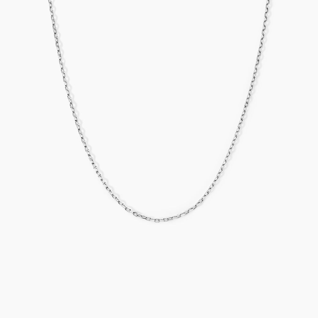 Cha&icirc;ne Claudine Maille For&ccedil;at Argent Blanc - Chaines Femme | Histoire d&rsquo;Or