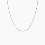 Cha&icirc;ne Claudine Maille For&ccedil;at Argent Blanc - Chaines Femme | Histoire d&rsquo;Or