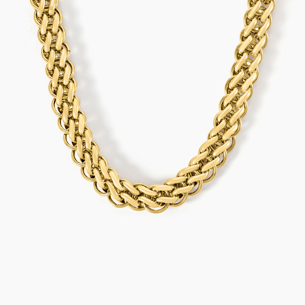 Collier Dafnie Acier Jaune - Bijoux sans pierre Femme | Histoire d&rsquo;Or