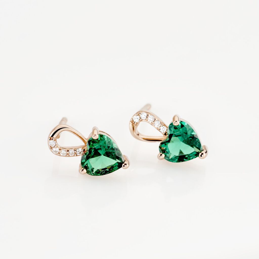 Boucles D'oreilles Puces Argent Rose Atieno Oxyde De Zirconium - Boucles d'oreilles fantaisie Femme | Histoire d’Or