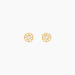 Boucles D'oreilles Puces Eleanor Fleur Or Jaune Oxyde De Zirconium - Clous d'oreilles Famille | Histoire d&rsquo;Or