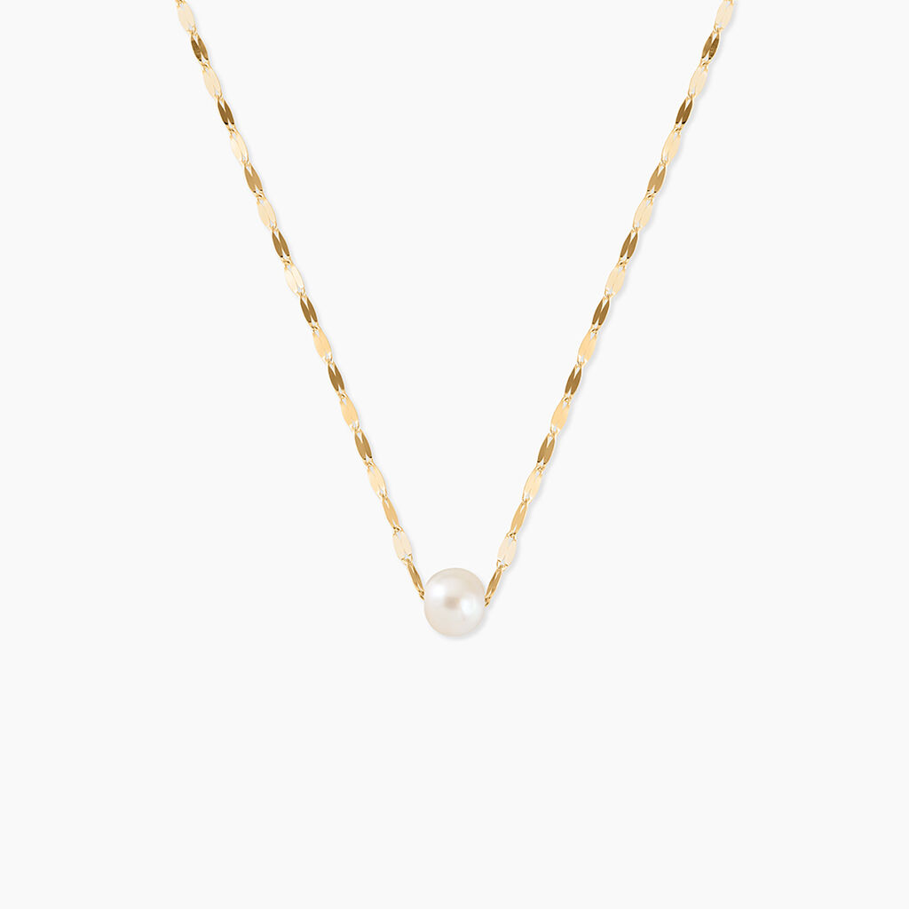 Collier Fliep Argent Dor&eacute; A L'Or 750/1000 Perle De Culture - Colliers Femme | Histoire d&rsquo;Or