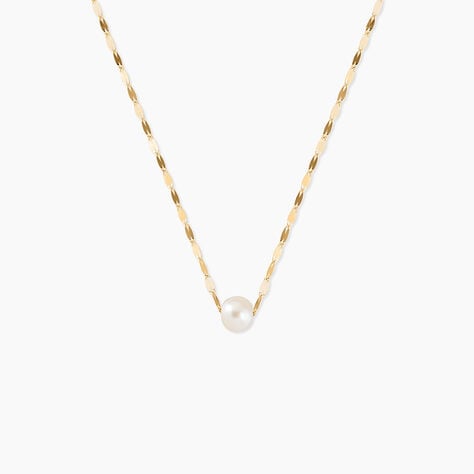 Collier Fliep Argent Dor&eacute; A L'Or 750/1000 Perle De Culture - Colliers Femme | Histoire d&rsquo;Or