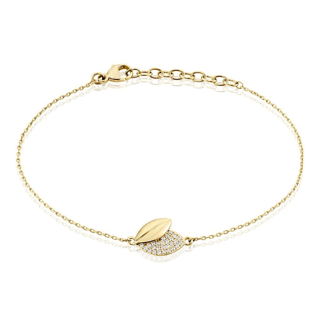Bracelet Plaqu&eacute; Or Jaune Simao Oxydes De Zirconium - Bracelets Femme | Histoire d&rsquo;Or