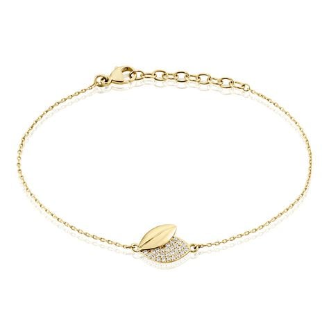 Bracelet Plaqu&eacute; Or Jaune Simao Oxydes De Zirconium - Bracelets Femme | Histoire d&rsquo;Or