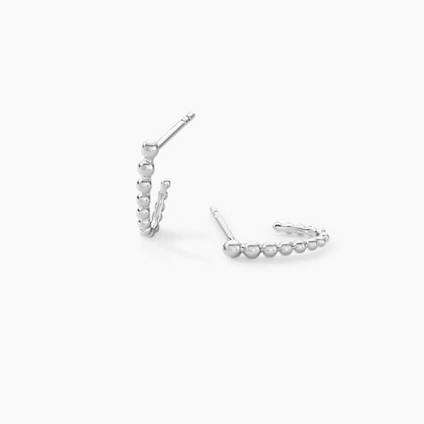 Créoles Louisette Argent Blanc - Boucles d'oreilles créoles Femme | Histoire d’Or