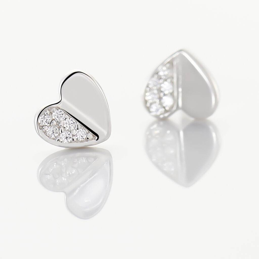 Boucles D'oreilles Pendantes Natacha Argent Blanc Oxyde De Zirconium - Boucles d'oreilles fantaisie Femme | Histoire d’Or