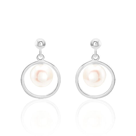 Boucles D'oreilles Pendantes Ivana Argent Blanc Perle De Culture - Boucles d'oreilles fantaisie Femme | Histoire d’Or