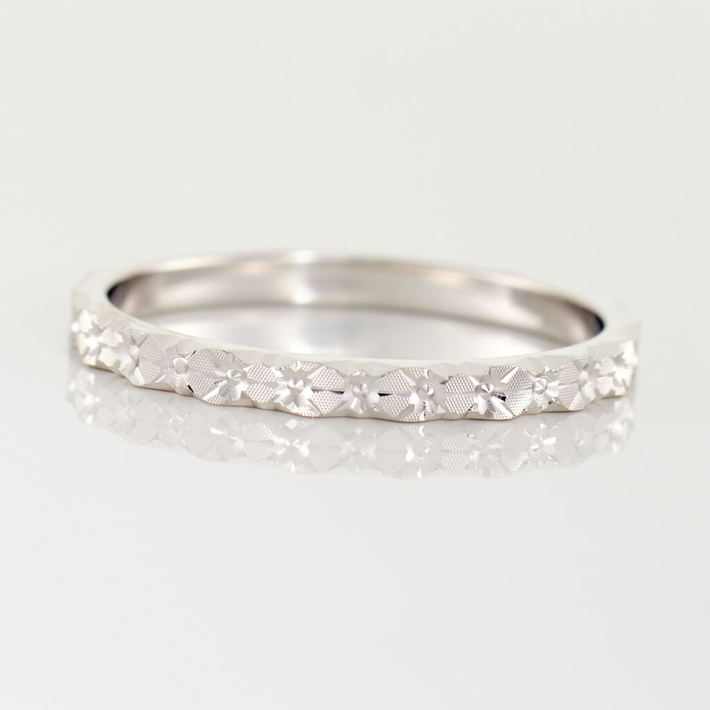 Alliance Marziale Ruban Plat Or Blanc - Alliances Femme | Histoire d’Or