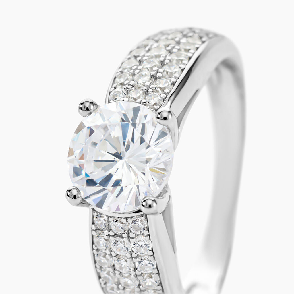 Bague Marilyn Argent Blanc Oxyde De Zirconium - Bagues solitaires Femme | Histoire d&rsquo;Or