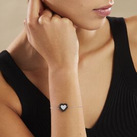 Bracelet Ana-paula Argent Blanc Céramique Et Oxyde De Zirconium - Bracelets Coeur Femme | Histoire d’Or