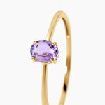 Bague Valentino Argent Dor&eacute; A L'Or 750/1000 Am&eacute;thyste - Bagues solitaires Femme | Histoire d&rsquo;Or