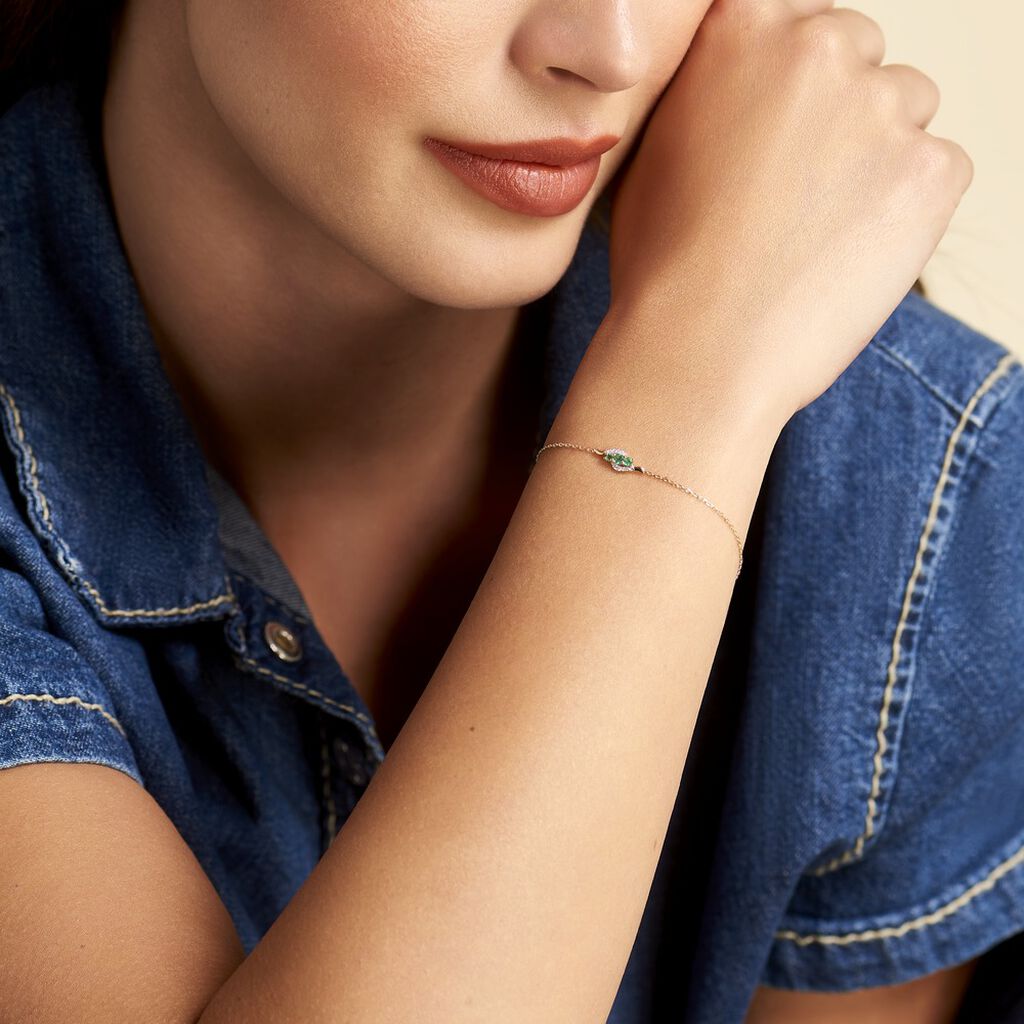 Bracelet Trinitie Or Jaune Emeraude Diamant - Bracelets Femme | Histoire d’Or