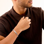 Bracelet Identit&eacute;e Hugo Acier Blanc Oxyde De Zirconium - Gourmettes Femme | Histoire d&rsquo;Or