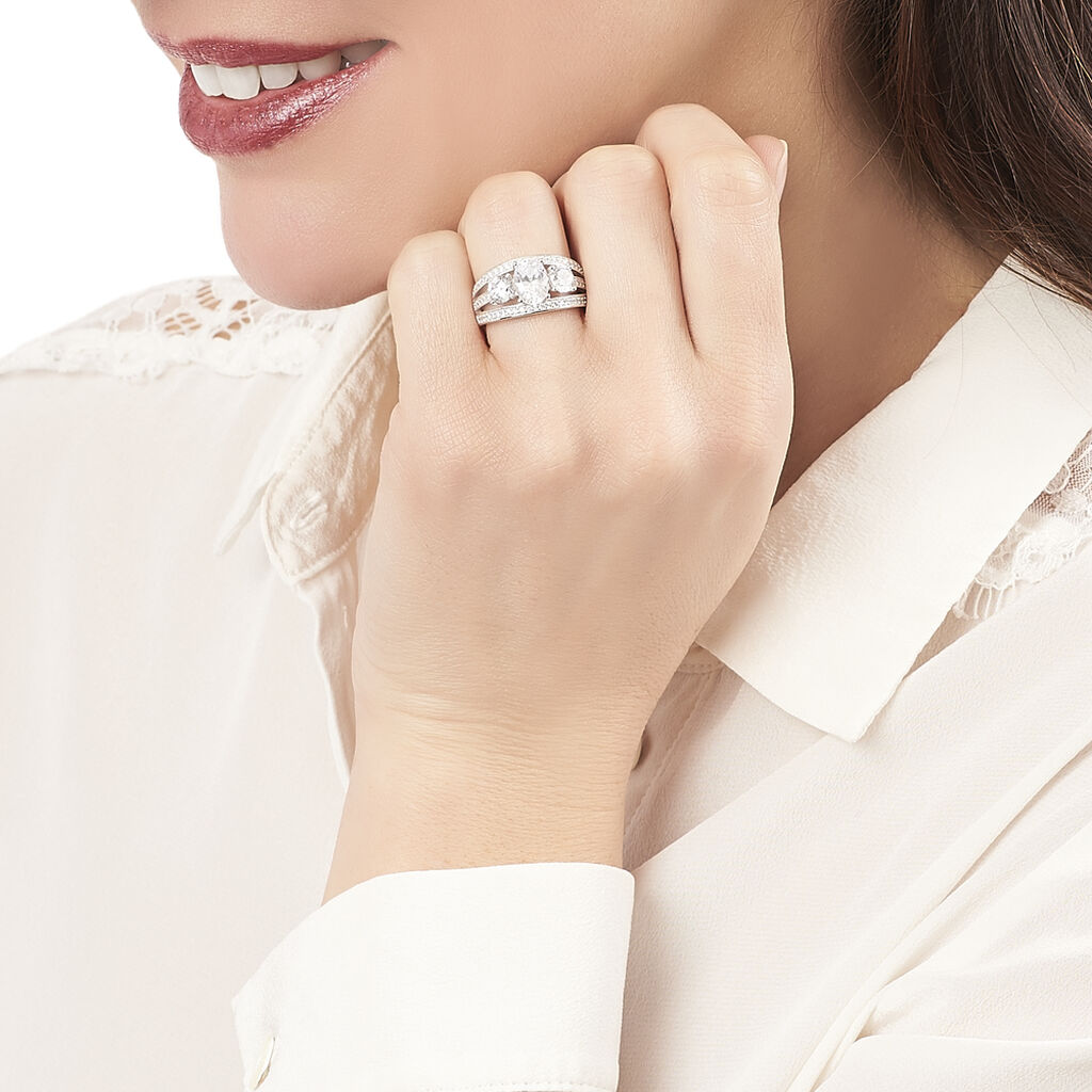 Bague Eneka Argent Oxyde De Zirconium - Bagues solitaires Femme | Histoire d’Or