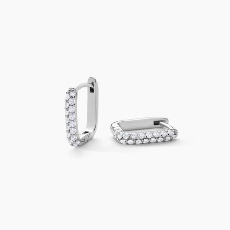 Créoles Aselya Argent Blanc Oxyde De Zirconium - Boucles d'oreilles créoles Femme | Histoire d’Or