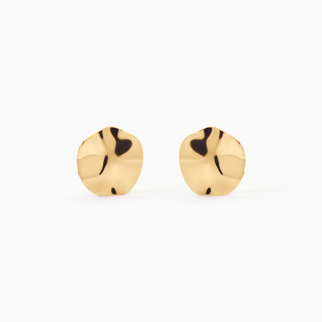 Boucles D'Oreilles Puces Bassem Argent Dor&eacute; A L'Or 750/1000 - Clous d'oreilles Femme | Histoire d&rsquo;Or