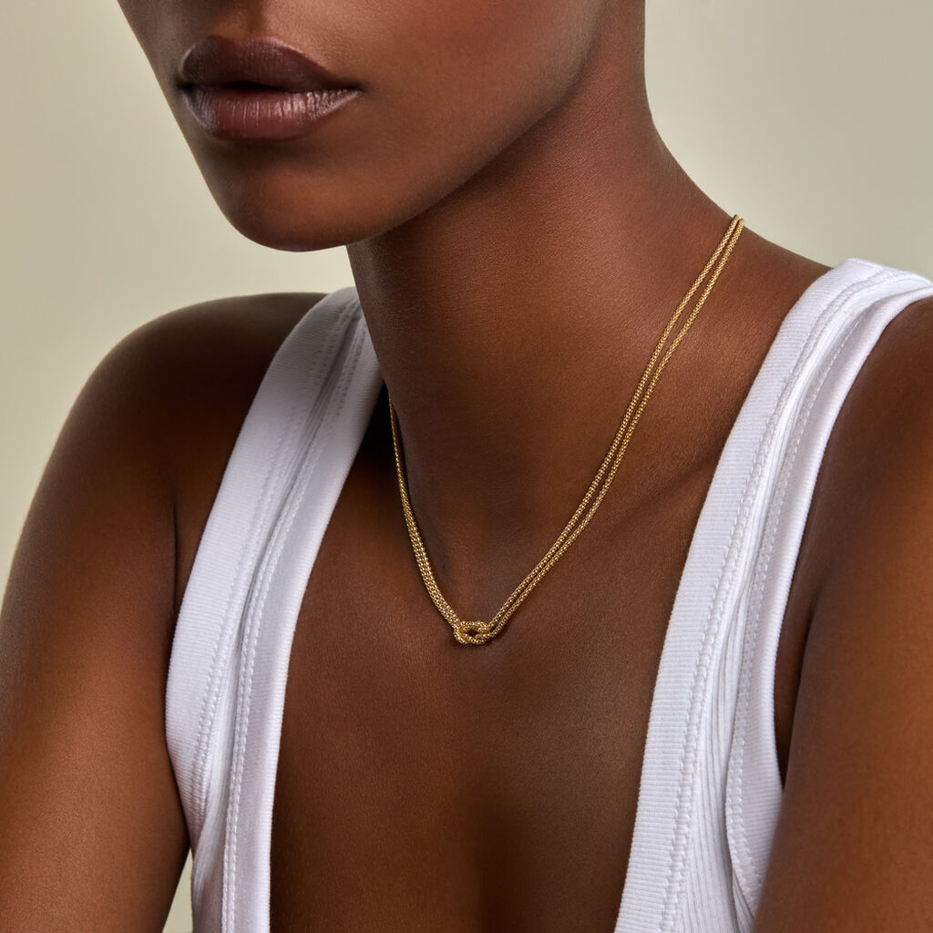 Collier Cyndel Argent Dor&eacute; A L'Or 750/1000 - Bijoux sans pierre Femme | Histoire d&rsquo;Or