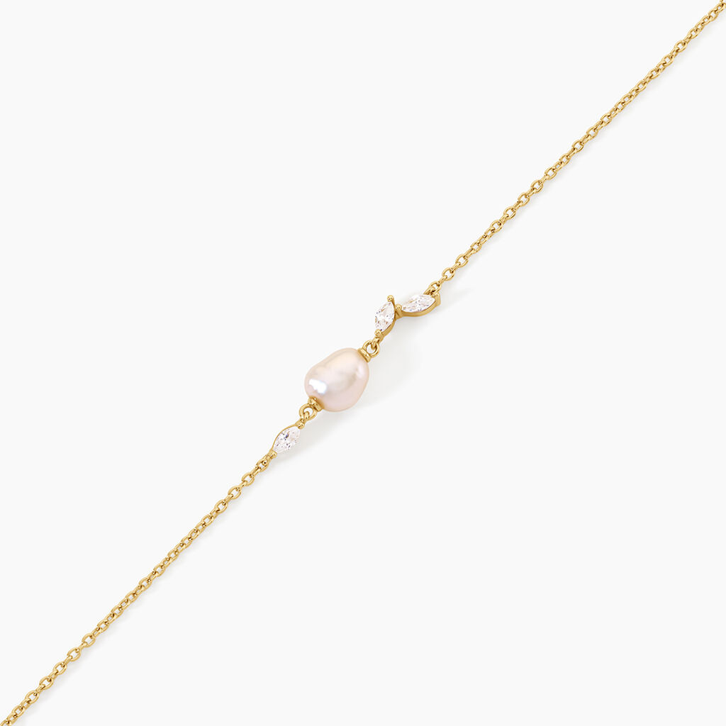 Bracelet Elysia Argent Dor&eacute; A L'Or 750/1000 Perle De Culture Oxyde De Zirconium - Bracelets Femme | Histoire d&rsquo;Or