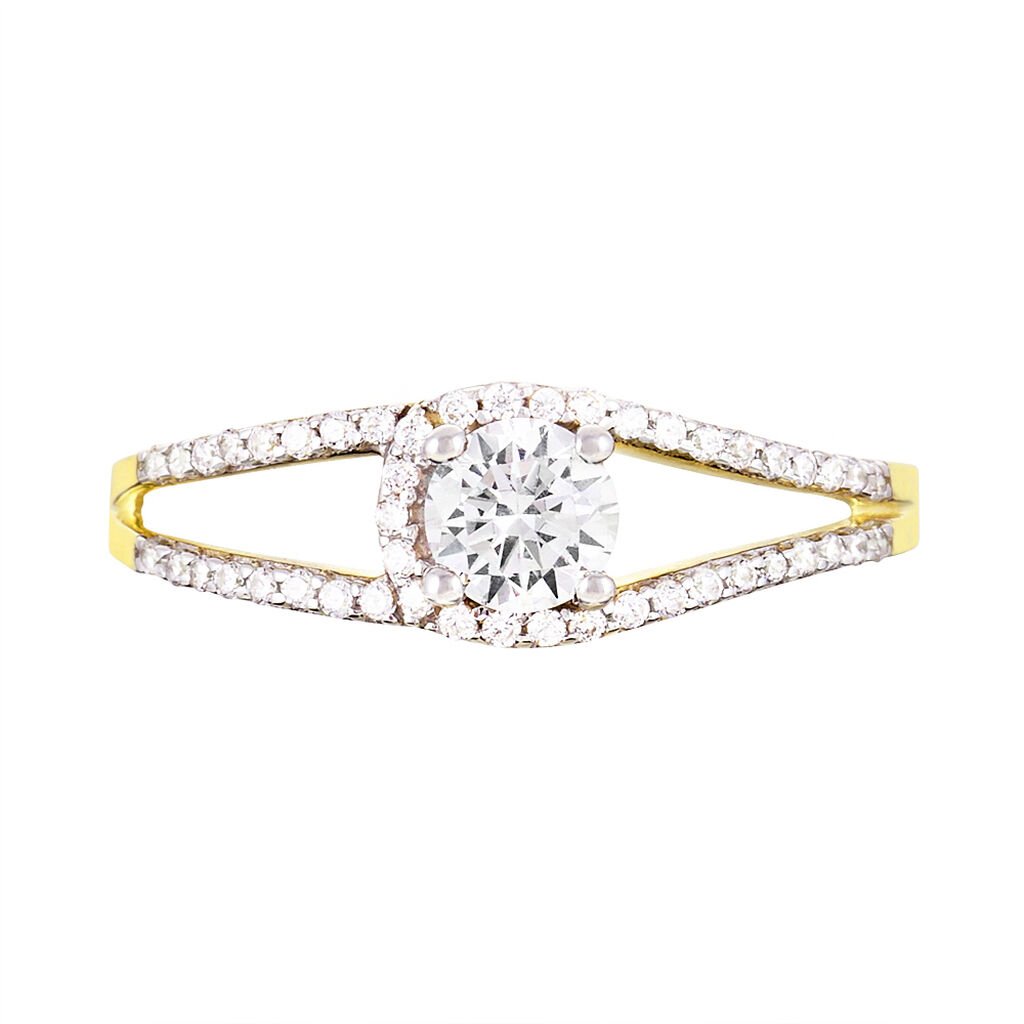 Bague Micky Or Jaune Oxyde De Zirconium - Bagues solitaires Femme | Histoire d&rsquo;Or