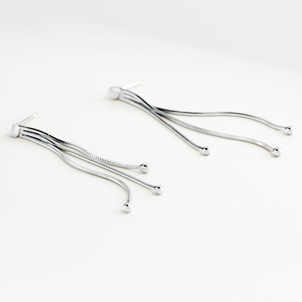 Boucles D'oreilles Pendantes Giorgia Argent Blanc - Boucles d'oreilles fantaisie Femme | Histoire d’Or