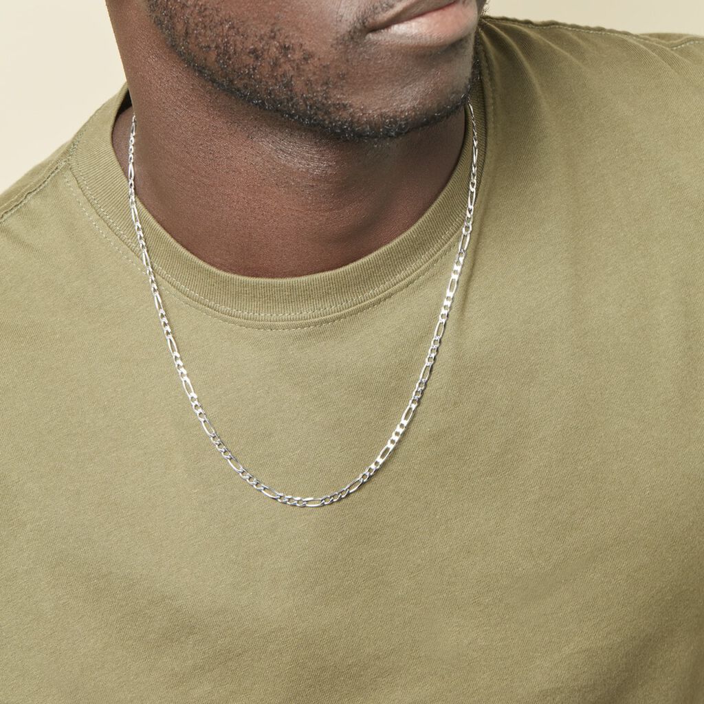 Collier Vivian Argent Blanc - Chaines Homme | Histoire d’Or