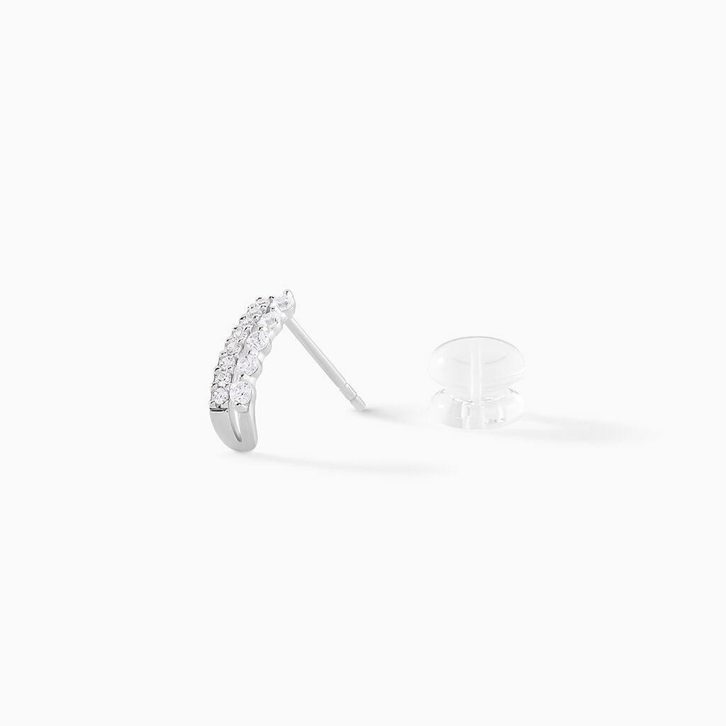 Cr&eacute;oles The Crown Or Blanc Oxyde De Zirconium - Boucles d'oreilles cr&eacute;oles Femme | Histoire d&rsquo;Or