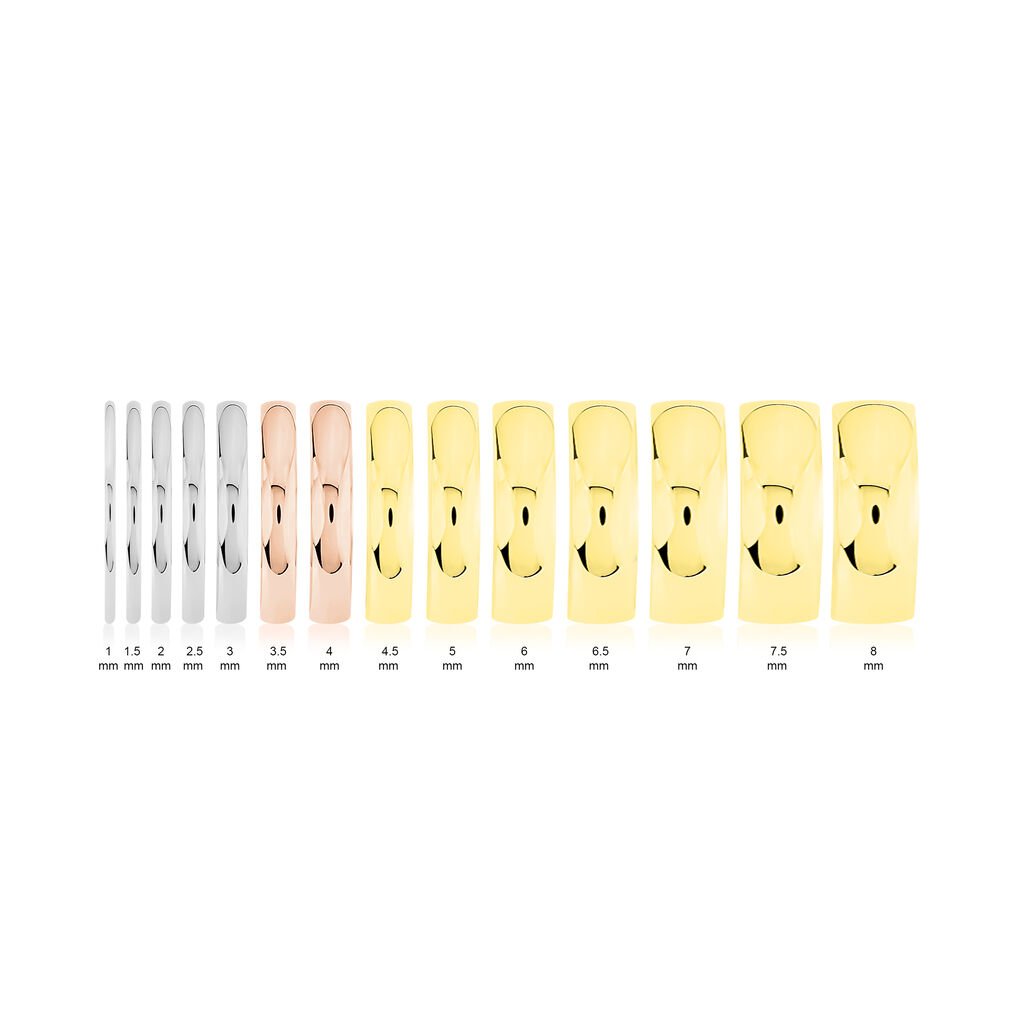 Alliance Meredithe Demi Jonc Classique Platine Blanc - Alliances Famille | Histoire d&rsquo;Or