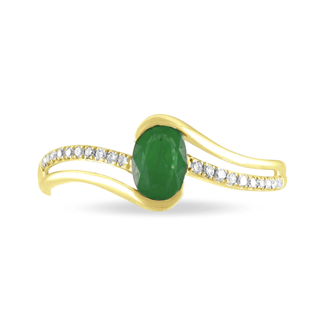 Bague Anja Or Jaune Emeraude Et Diamant - Bagues solitaires Femme | Histoire d’Or