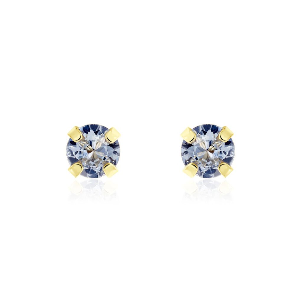 Boucles D'oreilles Puces Or Jaune Oxyde De Zirconium - Clous d'oreilles Femme | Histoire d’Or