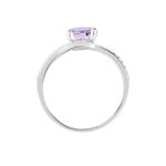 Bague Loriane Or Blanc Amethyste Et Oxyde De Zirconium - Bagues solitaires Femme | Histoire d&rsquo;Or