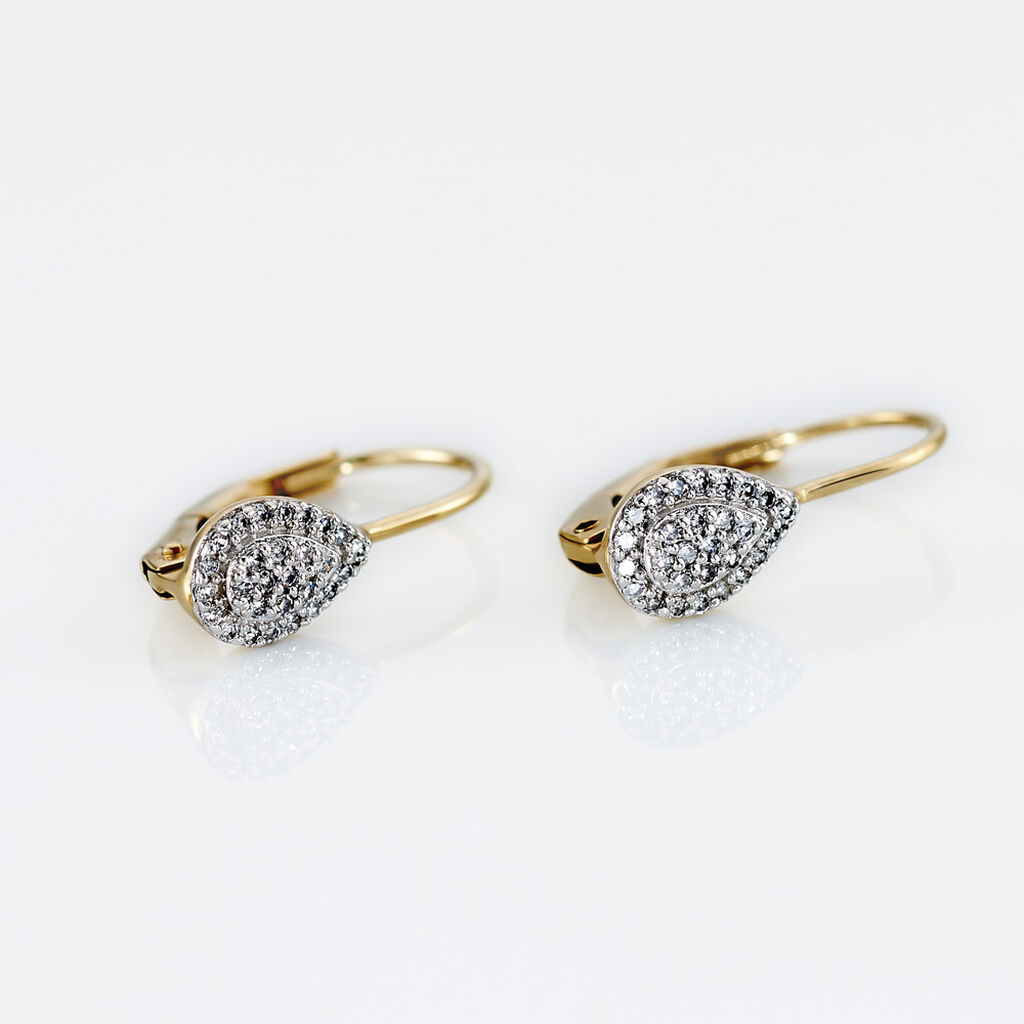 Boucles D'oreilles Pendantes Ursanne Or Jaune Diamants - Boucles d'oreilles pendantes Femme | Histoire d&rsquo;Or