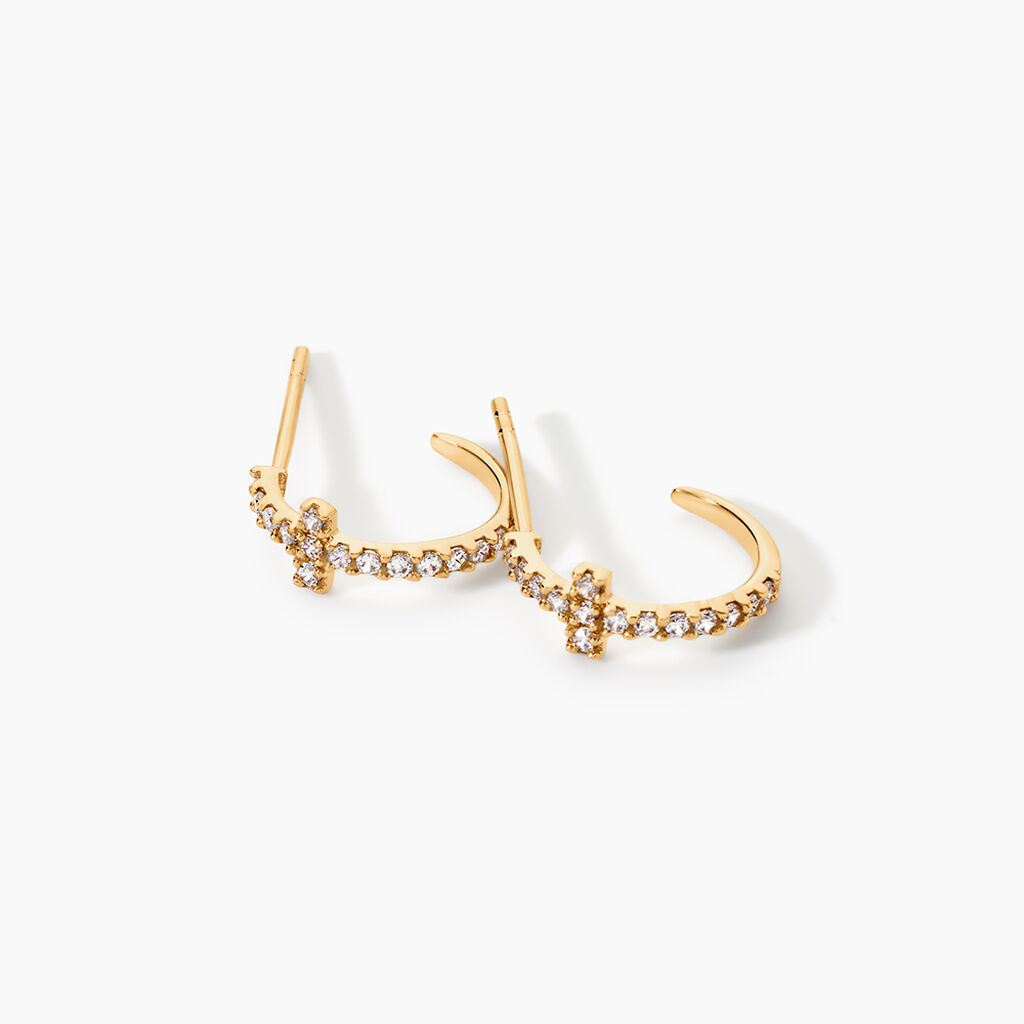 Cr&eacute;oles Like A Virgin Or Jaune Oxyde De Zirconium - Boucles d'oreilles cr&eacute;oles Femme | Histoire d&rsquo;Or