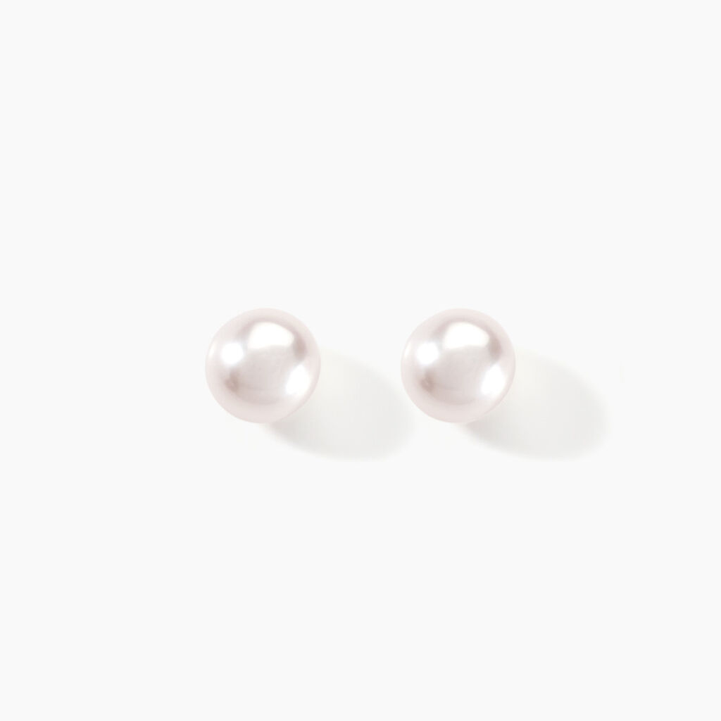 Boucles D'oreilles Puces Kesya Or Jaune Perle De Culture - Clous d'oreilles Femme | Histoire d’Or