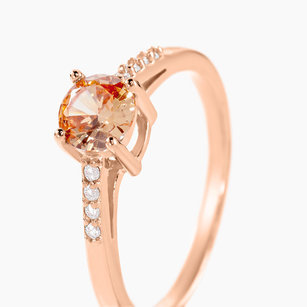 Bague Rio Argent Rose Oxyde De Zirconium - Bagues solitaires Femme | Histoire d&rsquo;Or