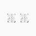 Boucles D'oreilles Puces Doreen Carre Or Blanc Oxyde De Zirconium - Clous d'oreilles Femme | Histoire d’Or