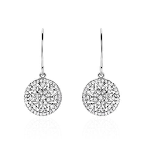 Boucles D'oreilles Pendantes Brunilda Argent Blanc Oxyde De Zirconium - Boucles d'oreilles fantaisie Femme | Histoire d&rsquo;Or