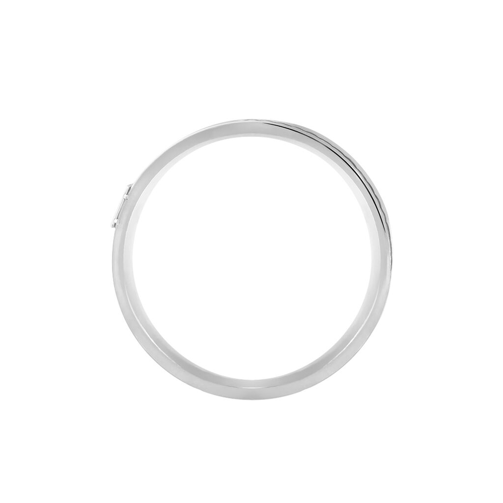 Bague Madine Acier Blanc Diamant - Bagues avec pierre Homme | Histoire d’Or