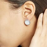 Boucles D'oreilles Puces Laetizia Celine Argent Blanc Nacre - Boucles d'oreilles fantaisie Femme | Histoire d&rsquo;Or