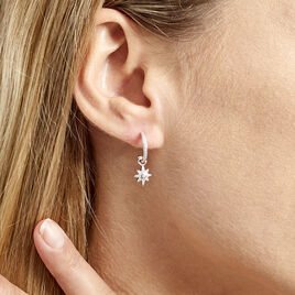 Créole Unitaire Ancelin Rondes Argent Blanc Oxyde De Zirconium - Boucles d'oreilles créoles Femme | Histoire d’Or