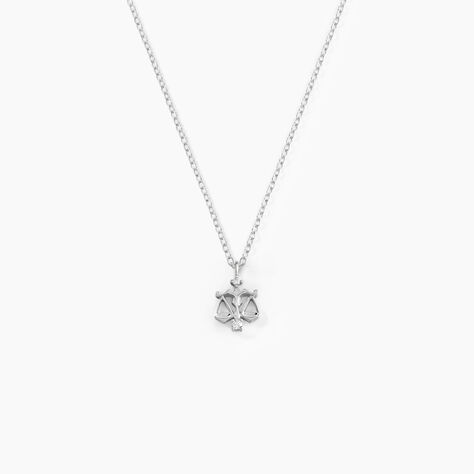 Collier Amalthee Argent Blanc Oxyde De Zirconium - Colliers Zodiaque Femme | Histoire d&rsquo;Or