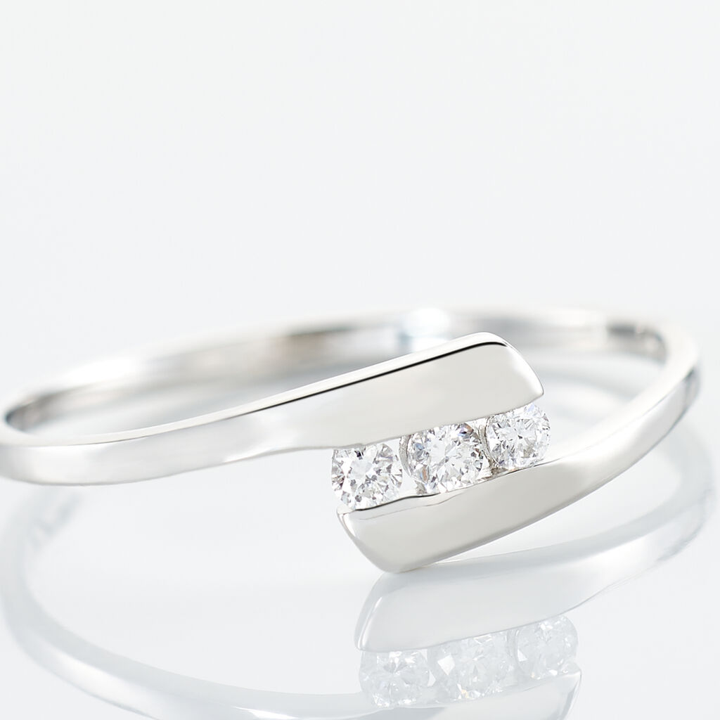 Bague Trilogie Or Blanc Diamant - Bagues avec pierre Femme | Histoire d’Or